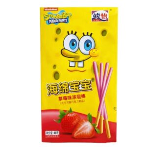 Junyi Spongebob Strawberry and Milk Coated Stickes 48g