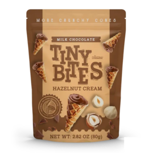 Tiny Bites Hazelnut Waffle Cones 80g